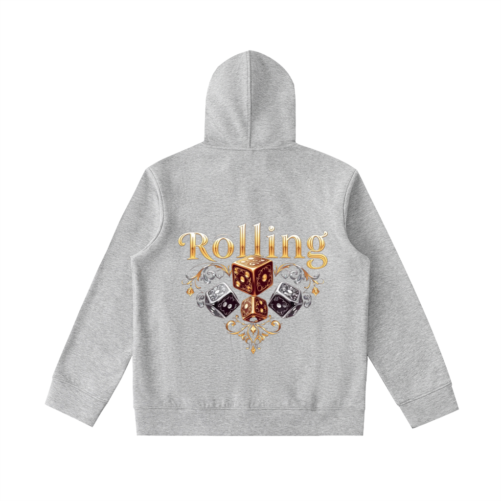 Rolling Dice Essential Heavyweight High Neck  Zip-Up Hoodie