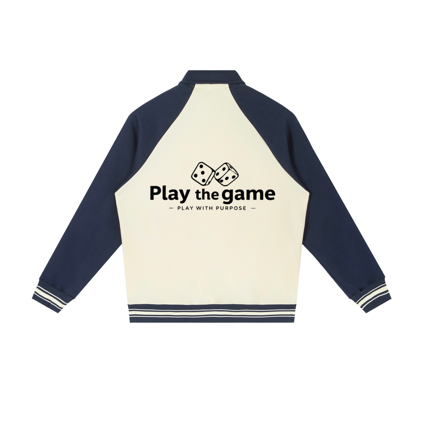 Roll The Dice Contrast Raglan Sleeve Baseball Jacket