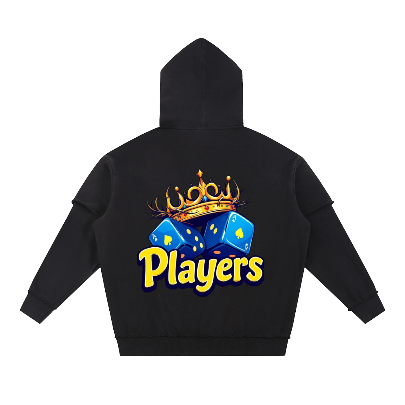 Rolling Ace’s Snow Washed Raw Edge Double Layered Hoodie