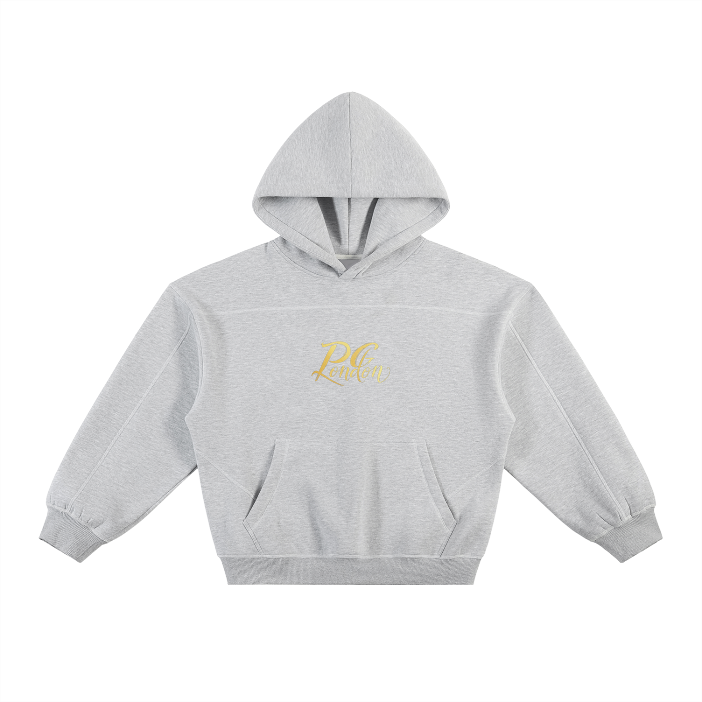 PG London Script Hoodie /Heather Grey