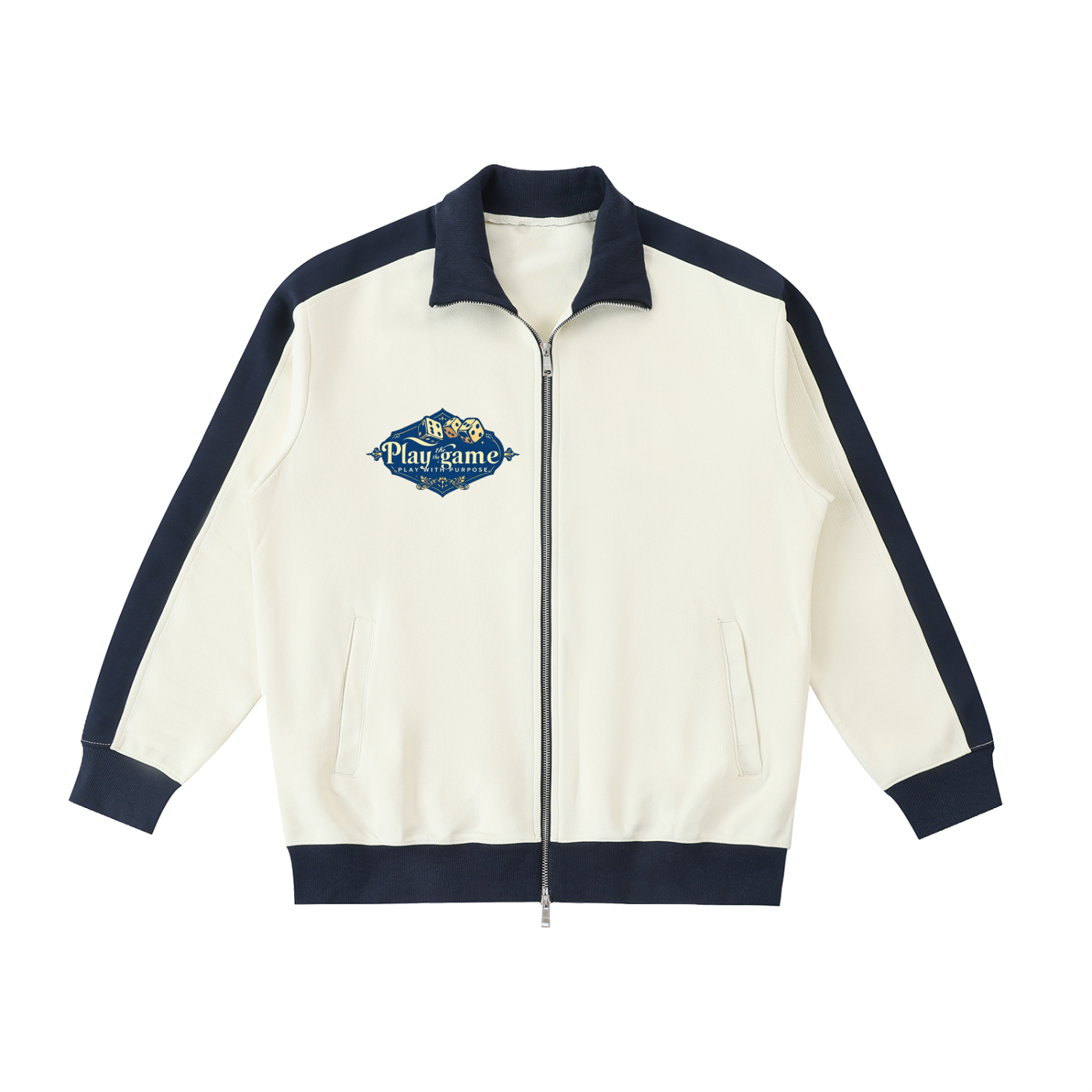 Players Game Contrast Trim Stand Collar Jacket