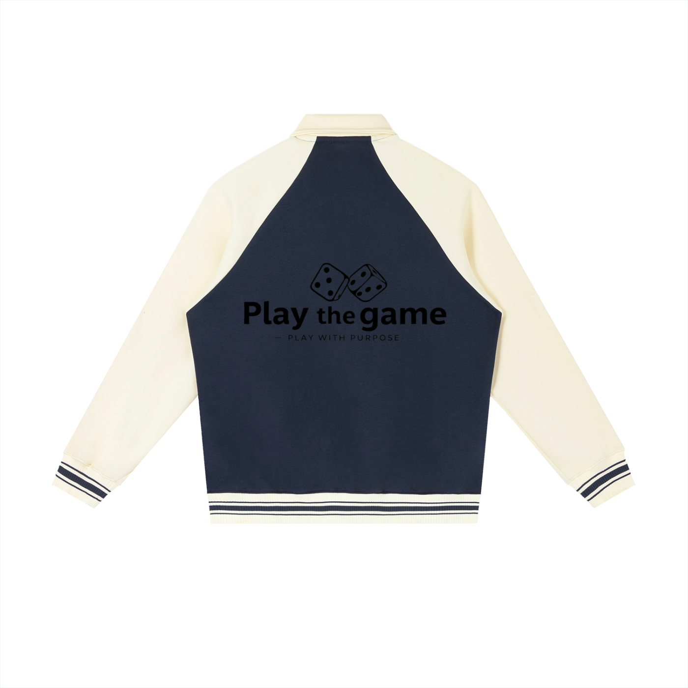 Roll The Dice Contrast Raglan Sleeve Baseball Jacket