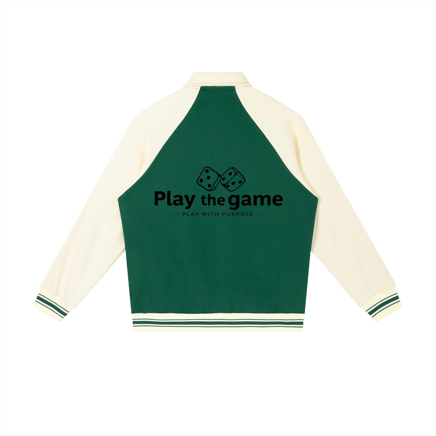 Roll The Dice Contrast Raglan Sleeve Baseball Jacket
