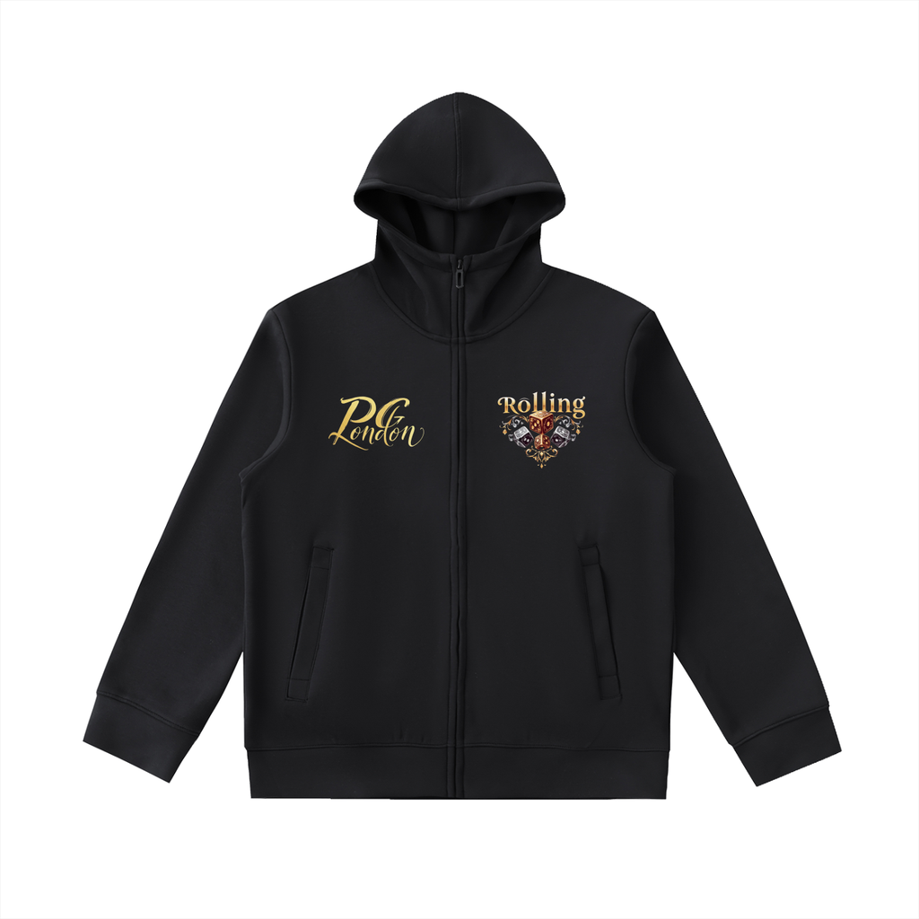 Rolling Dice Essential Heavyweight High Neck  Zip-Up Hoodie