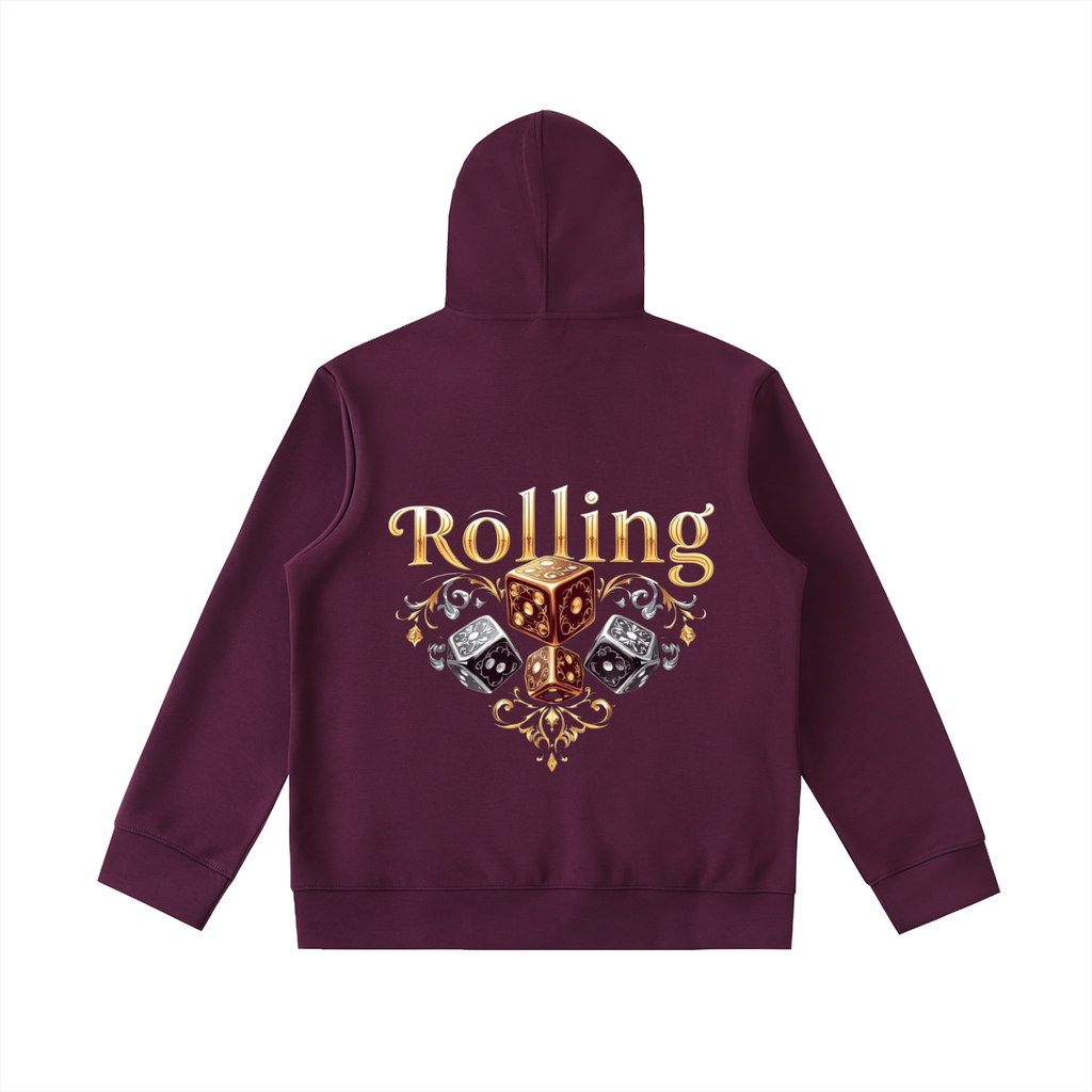 Rolling Dice Essential Heavyweight High Neck  Zip-Up Hoodie