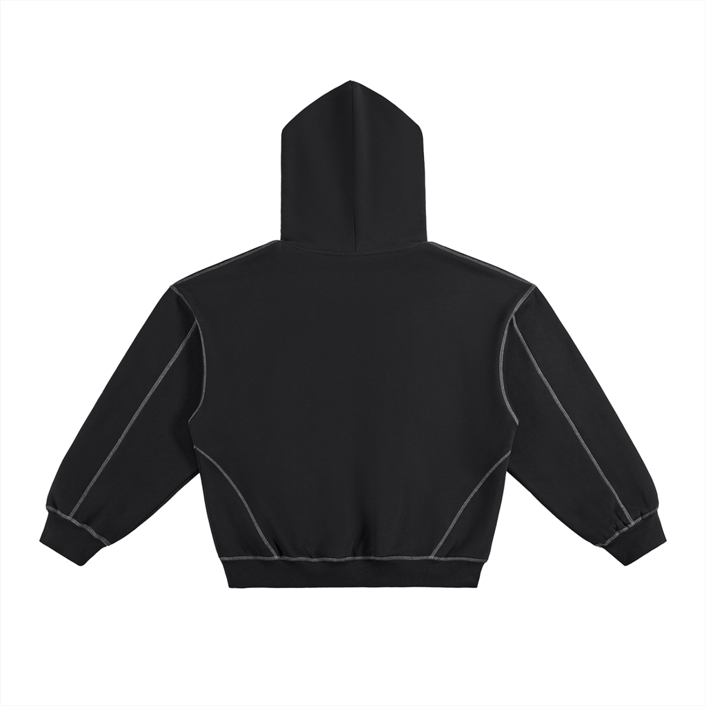 PGLondon Contrast-Stitched Boxy Fleece Hoodie