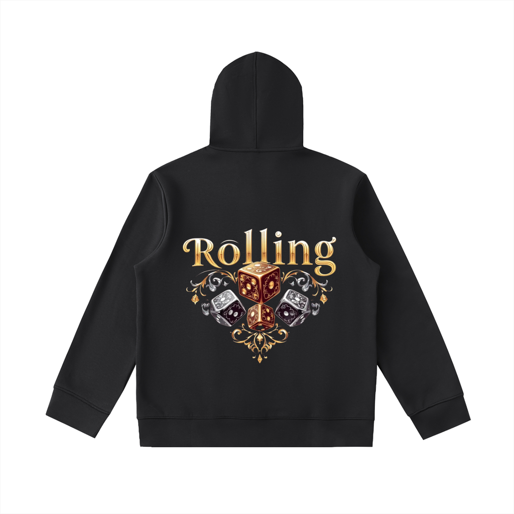 Rolling Dice Essential Heavyweight High Neck  Zip-Up Hoodie