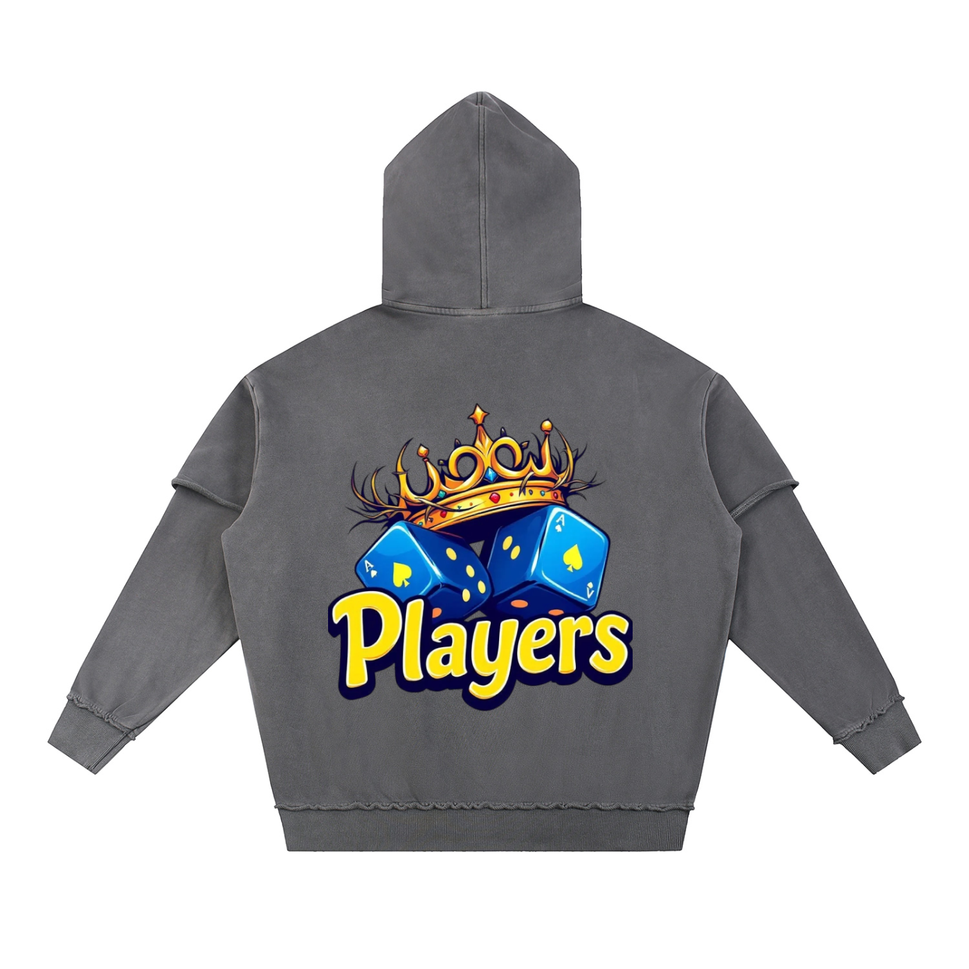 Rolling Ace’s Snow Washed Raw Edge Double Layered Hoodie