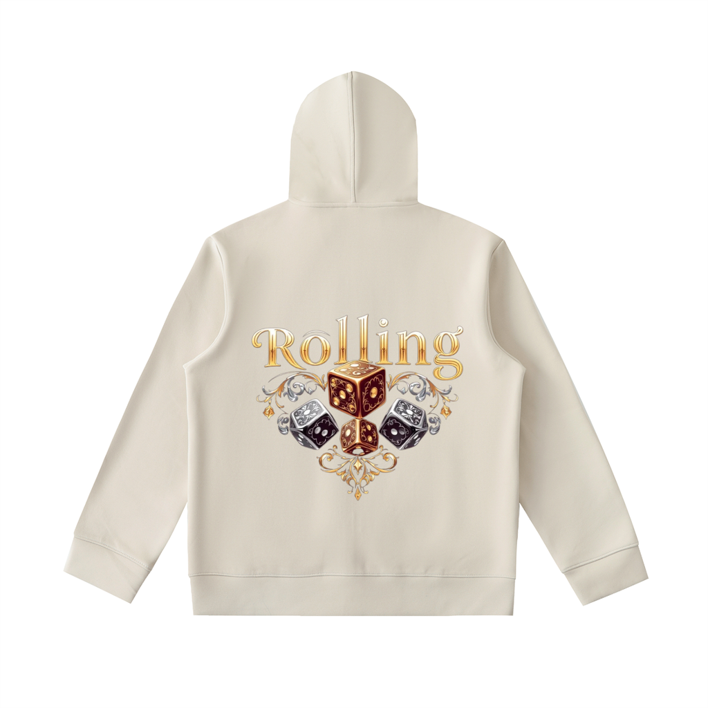 Rolling Dice Essential Heavyweight High Neck  Zip-Up Hoodie
