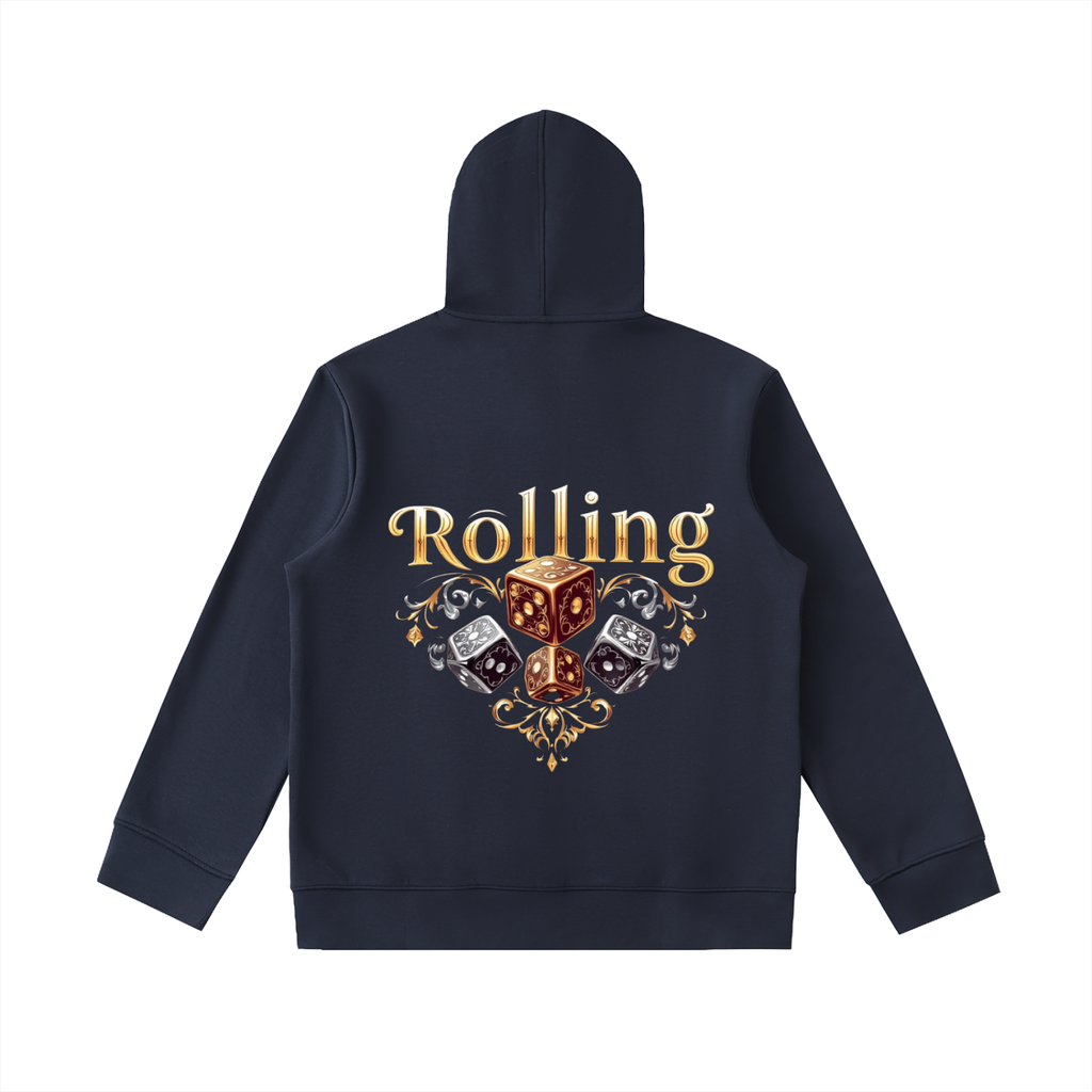 Rolling Dice Essential Heavyweight High Neck  Zip-Up Hoodie