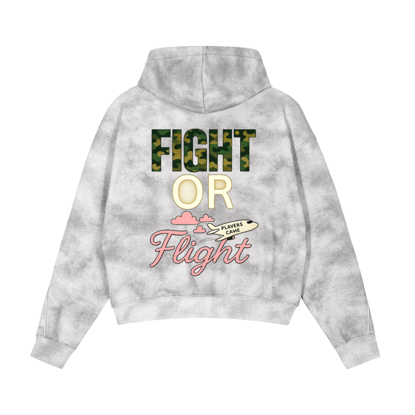 Fight Or Flight / Game Ain't Luck Dirty Washed Zip-Up Fleece Hoodie
