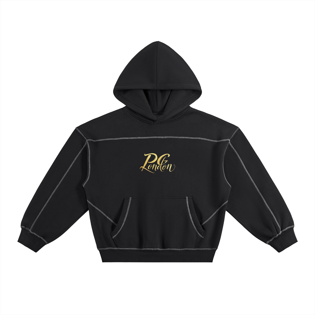 PGLondon Contrast-Stitched Boxy Fleece Hoodie